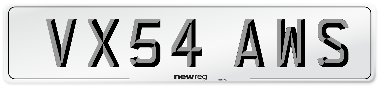 VX54 AWS Number Plate from New Reg